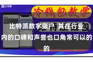 比特派数字账户  其在行业内的口碑和声誉也口角常可以的